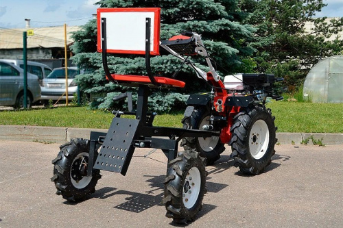 Мотоблок Штенли с адаптерной тележкой АМ-3 с тормозной системой