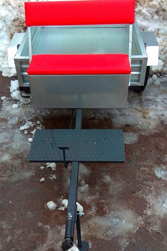 Прицеп для мотоблока самосвальный с оцинкованным кузовом